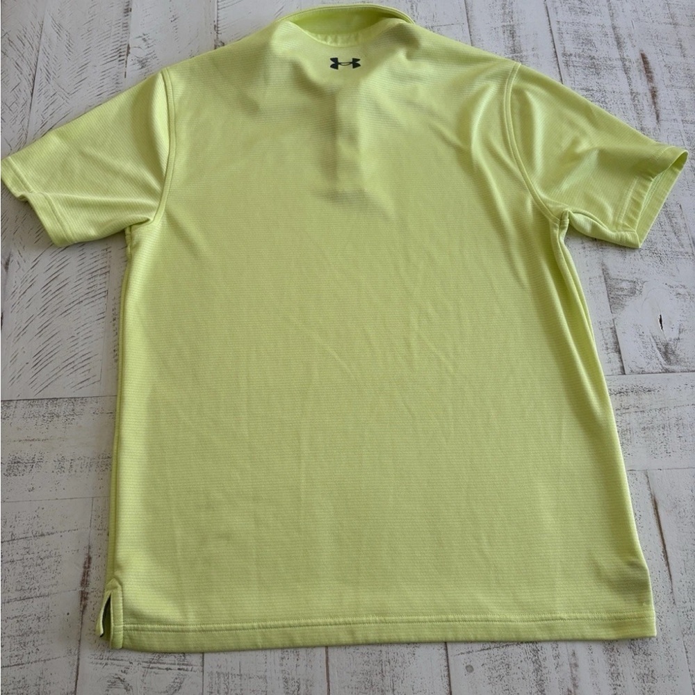 Under Armour Men's Neon Yellow/Green Polo Shirt- Medium - Picture 6 of 6